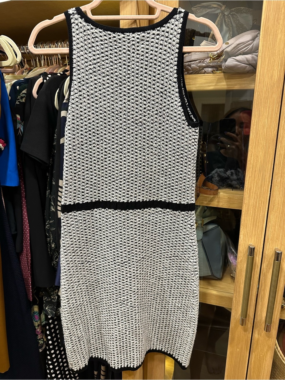 Torn By Ronny Kobo Lyra Black & White Knit Tank Dress - Picture 6 of 7